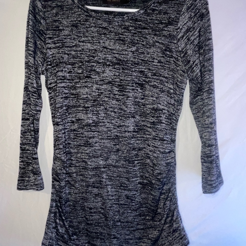 The Limited Black & Gray Marled Knit Tunic